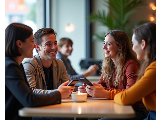 카페에서 대화하는 친구들