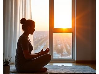 상쾌하게 아침을 시작하는 사람의 이미지